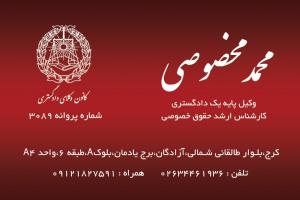 محمد مخصوصی وکیل پایه یک دادگستری کرج