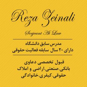 رضا زینعلی  وکیل پایه یک دادگستری کرج